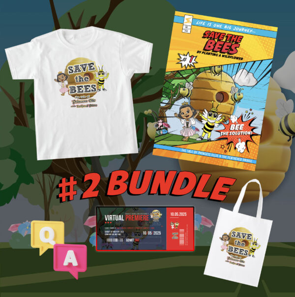 Save the Bees VIP Bundle 2 - T-Shirt + Virtual Ticket + Digital Comic + VIP Bag + Q&A