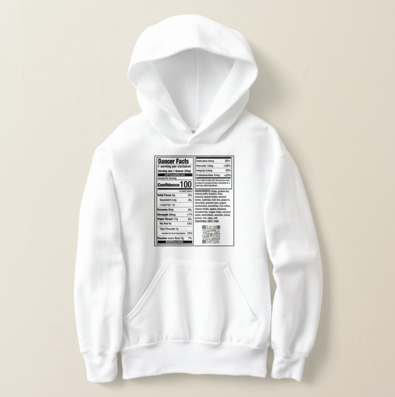 🚨🎧Dancer Nutrition Facts - Hoodie🐝🩰