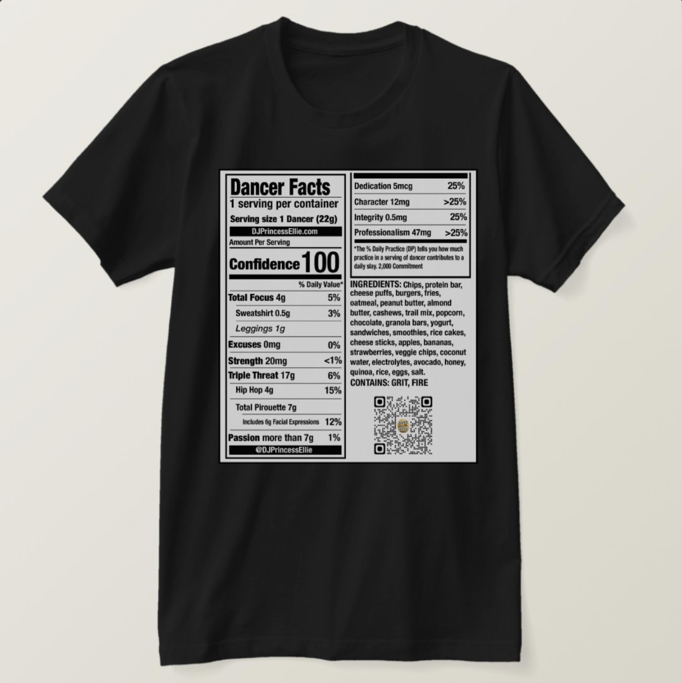 🚨Dancer Nutrition Facts T-Shirt🎧🩰