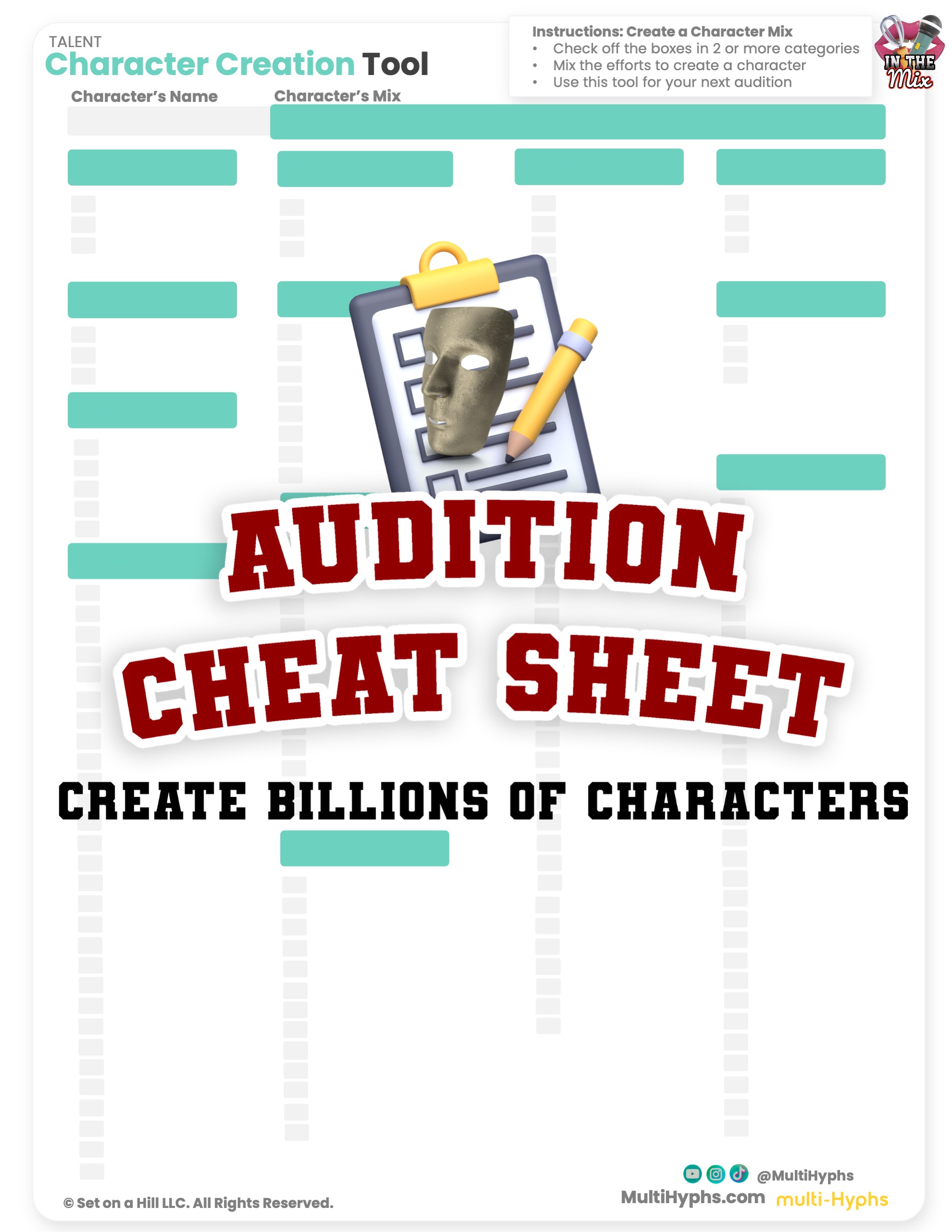 Audition Cheat Sheet - Image 2