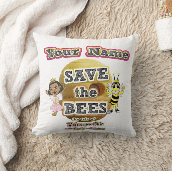 Save the Bees - Customizable Throw Pillow